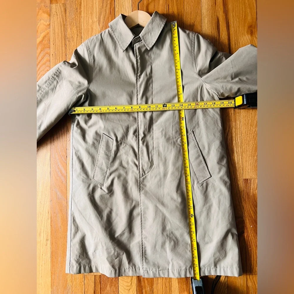 Vintage Sears Trench Coat Boyswear full zip removable Lining Tan Khaki Unisex